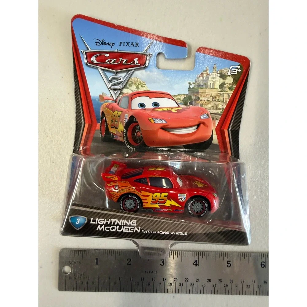 Disney Pixar Cars‎ 2 Lightning McQueen with Racing Wheels Mattel Diecast V2797